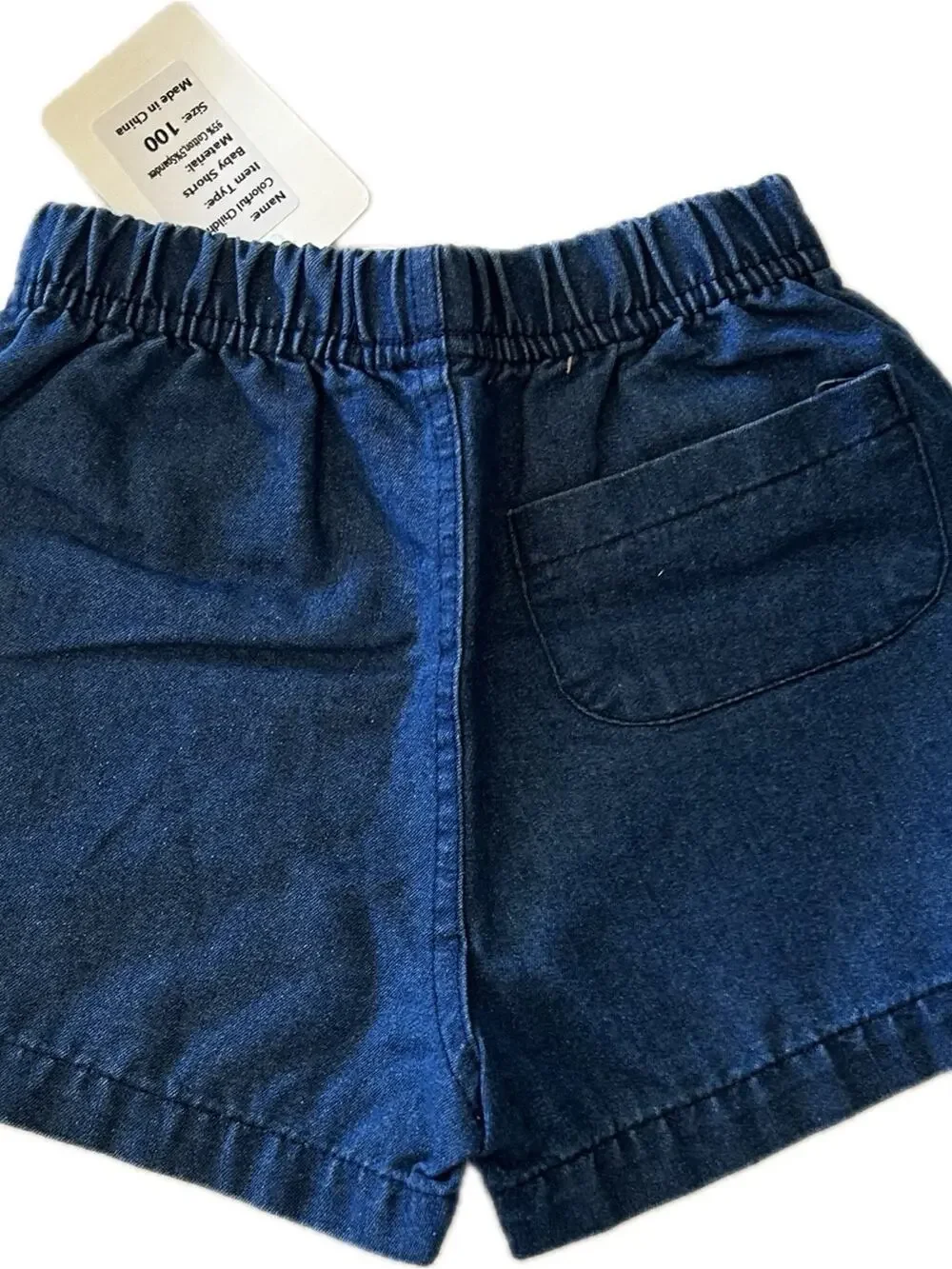 New Toddler boy girl Dark Blue Denim Shorts with Elastic Waist 2-3T